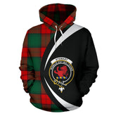 Stewart Atholl Modern Tartan Crest Hoodie - Circle Style